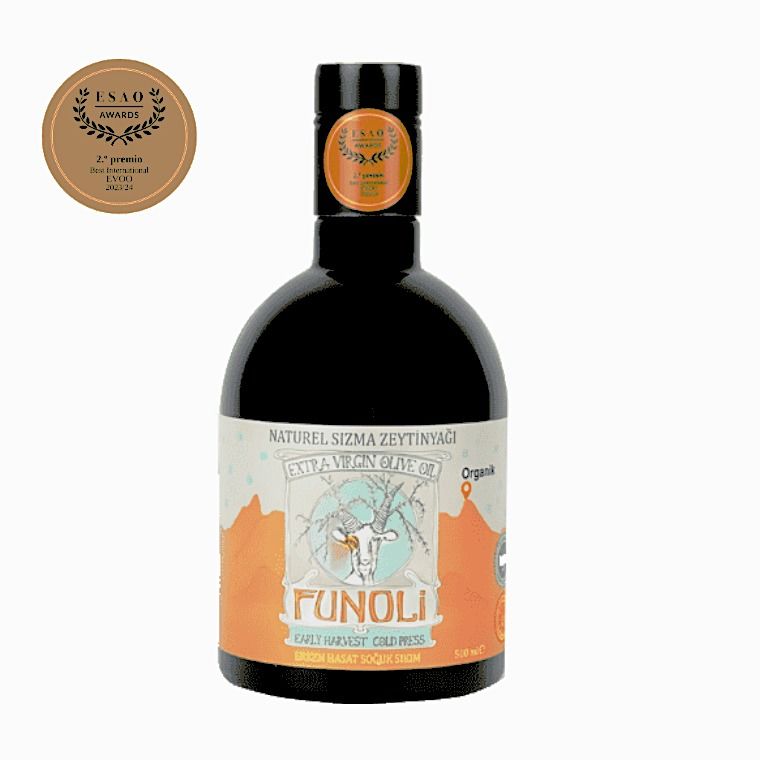 Funoli Premium Organik Yüksek Polifenollü Soğuk Sıkım Natürel Sızma Zeytinyağı 500 ml