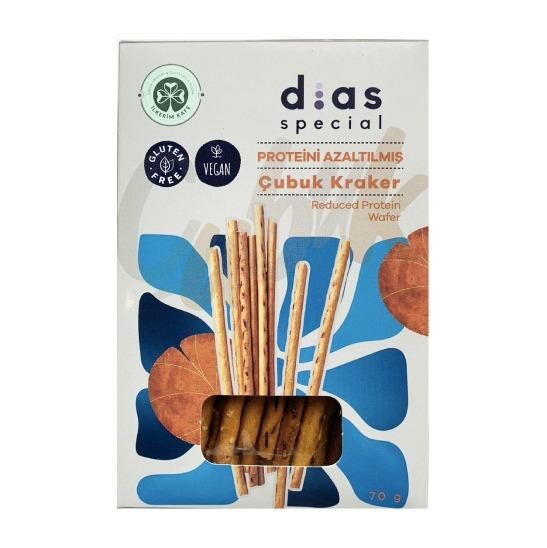 Dias Special Glutensiz Vegan Çubuk Kraker 70 g - Proteini Azaltılmış