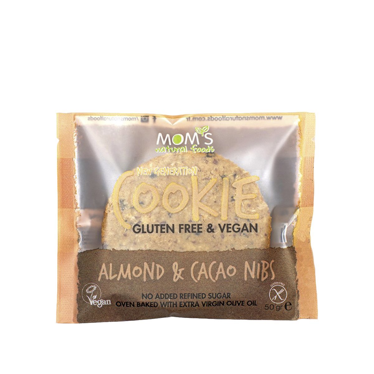 Mom's Glutensiz Cookie Almond & Cacao Nibs 50 g