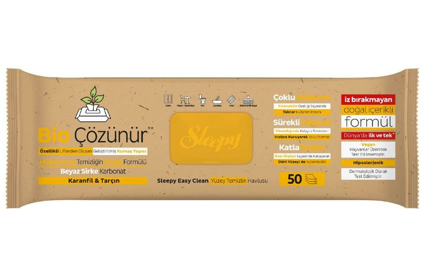 Sleepy Easy Clean Bio Çözünür Karanfil Ve Tarçın Yüzey Temizlik Havlusu 50 Yaprak