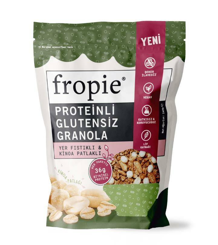 Fropie Proteinli Glutensiz Granola Yer Fıstıklı & Kinoa Patlaklı 240 g