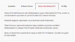 Delta Methyl B12 Plus 128 Sprey Metilkobalamin 20 ml