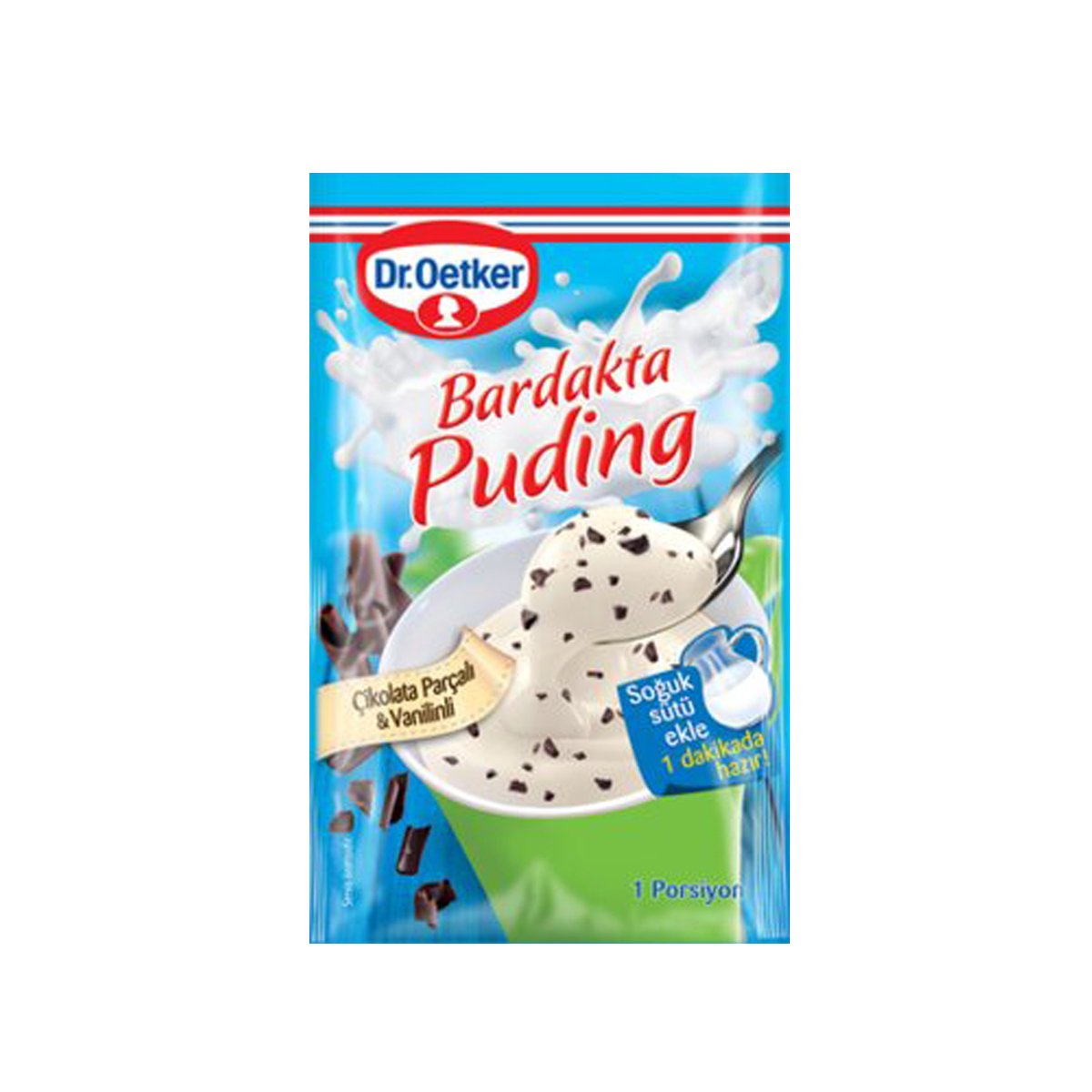 Dr. Oetker Bardakta Puding Çikolata Parçalı & Vanilinli 34 g