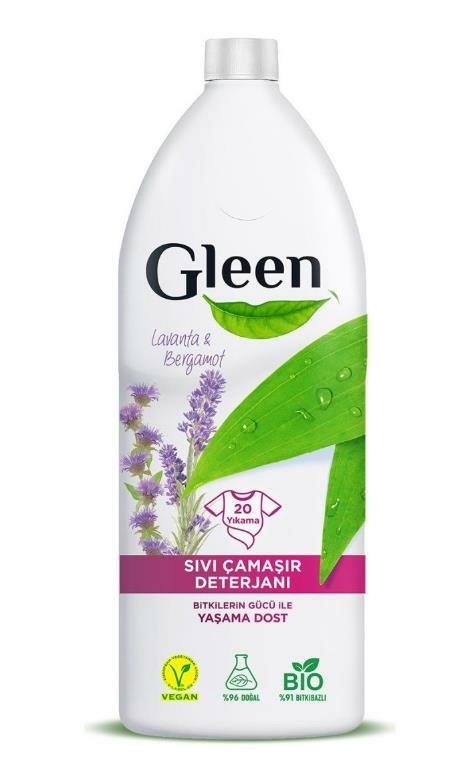 Gleen Sıvı Çamaşır Deterjanı 1 Lt Lavanta & Bergamut