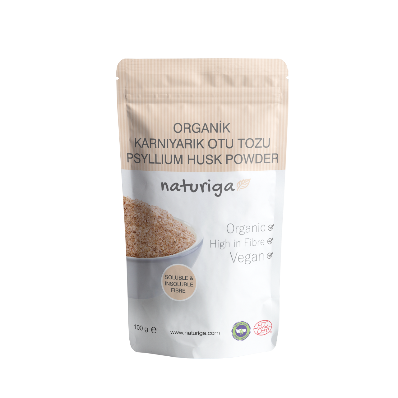 Naturiga Psyllium Husk (Karnıyarık Otu Tohumu Tozu) 100 g