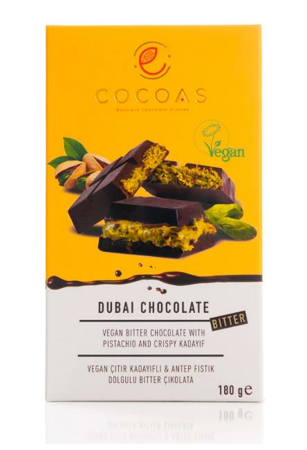Cocoas Vegan Bitter Dubai Çikolatası 180 g