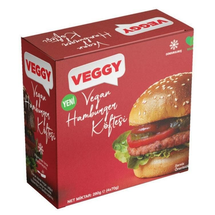 Veggy Vegan Hamburger Köftesi 280 g (4x70 g)  + Jel Buz Aküsü