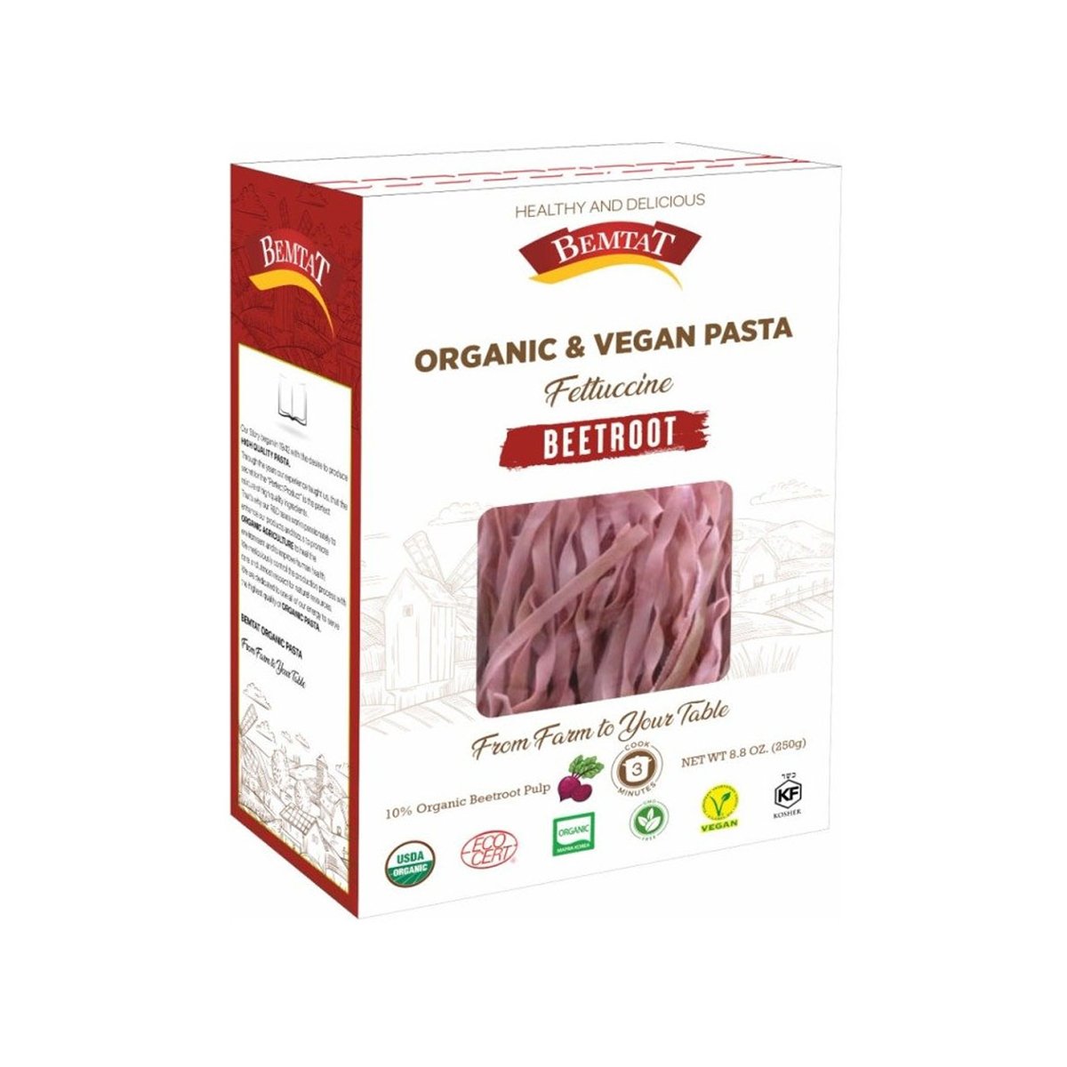 Bemtat Organik & Vegan Pancarlı Fettuccine Makarna 250 g