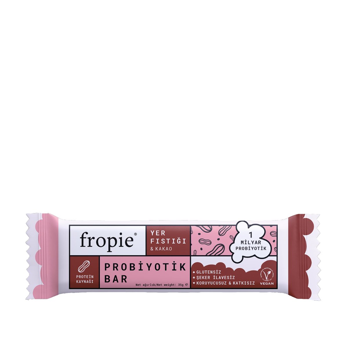 Fropie Yer Fıstık & Kakao Probiyotik Bar 35 g