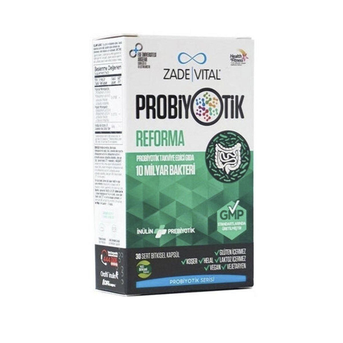 Zade Vital Probiyotik Reforma Takviye Edici Gıda 30 Kapsül