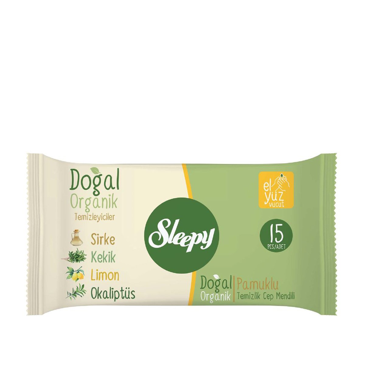 Sleepy Doğal Organik Pamuklu Cep Mendili 15 Yaprak