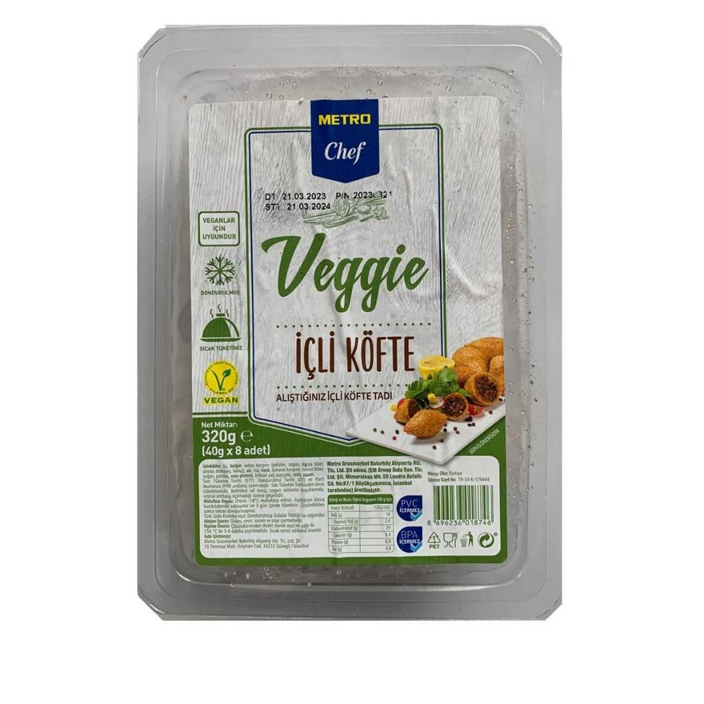 Metro Chef Veggie İçli Köfte 40 g x 8 Adet  + Jel Buz Aküsü