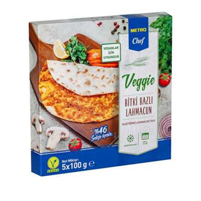 Metro Chef Veggie Bitki Bazlı Lahmacun 5x 100 g (HIZLI TESLİMAT* veya SOĞUK GÖNDERİM** ile)