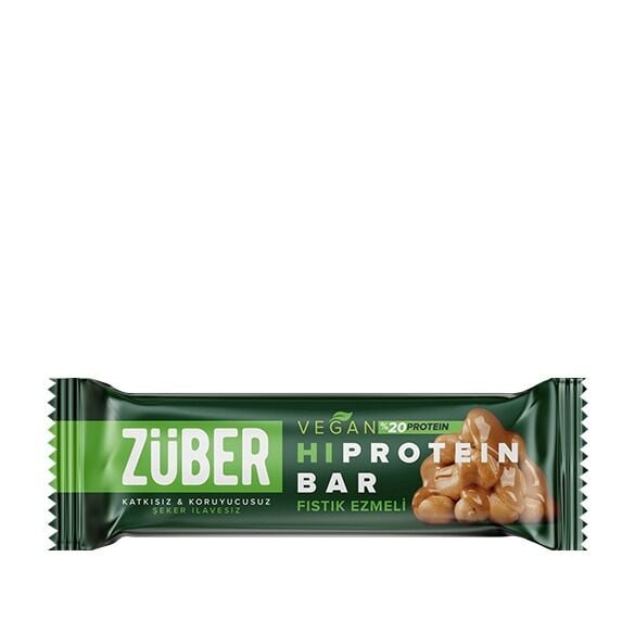 Züber Fıstık Ezmeli Vegan Yüksek Protein Bar 45 g