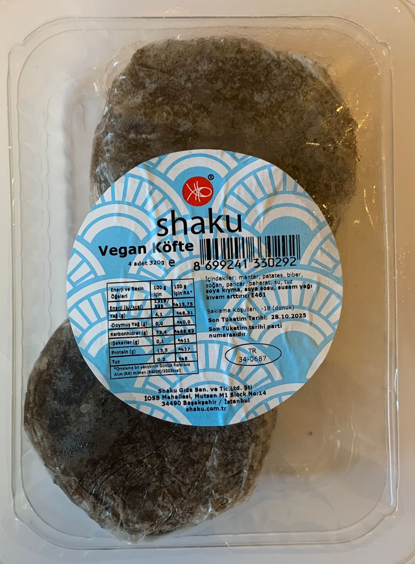 Shaku Vegan Köfte 320 g + Jel Buz Aküsü