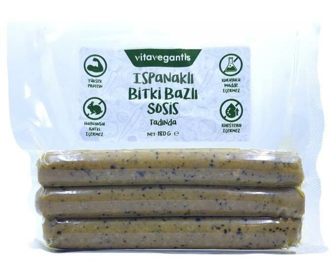 Vita Vegantis Ispanaklı Bitki Bazlı Sosis 180 g