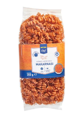 Metro Chef Veggie Kırmızı Mercimek Burgu Makarna 350 g