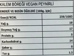 Vegan Gurme Food Kalem Börek  Peynirli 400 g  + Jel Buz Aküsü
