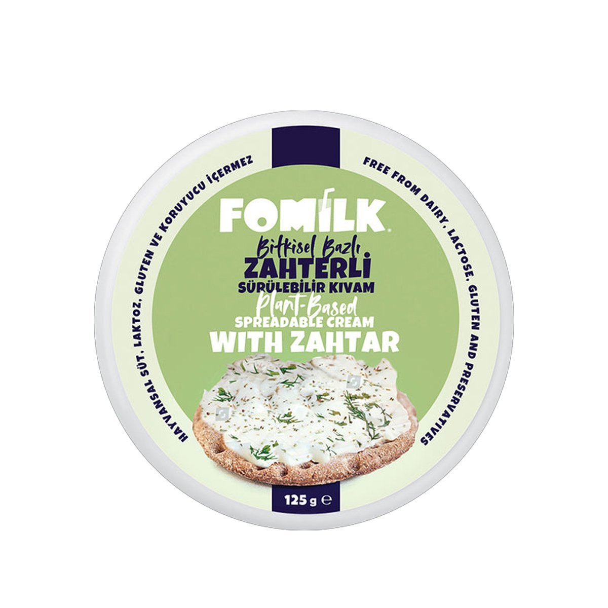 Fomilk Vegan Peynir Zahterli Sürülebilir Kıvam 125 g + Jel Buz Aküsü