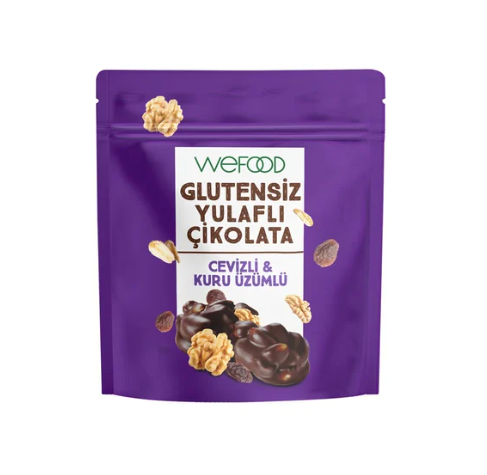 Wefood Glutensiz  Yulaflı Çikolata Cevizli & Kuru Üzümlü 40 g