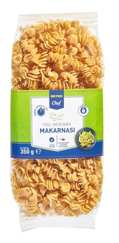 Metro Chef Veggie Yeşil Mercimek Burgu Makarna  350 g