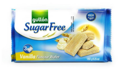 Gullon Vanilya Aromalı Krema Dolgulu Şekersiz Gofret 180 g