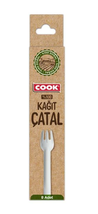 Cook Kağıt Çatal 8'li %100 Doğal