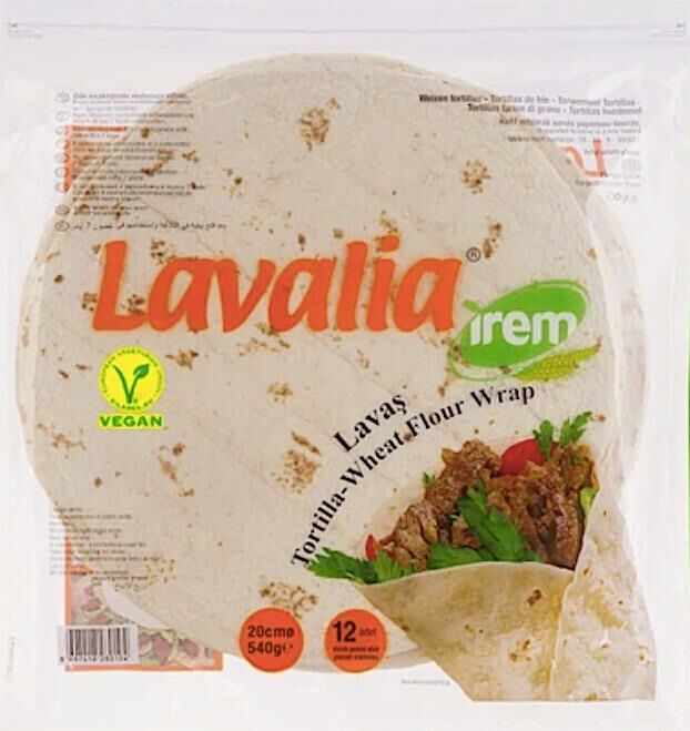 Lavalia İrem Vegan Tortilla Lavaş 20 cm x 12 Adet